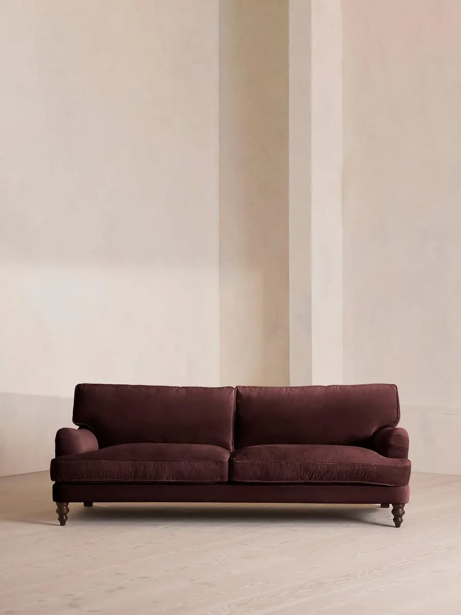 Arundel Four Seater Sofa, Velvet, Aubergine