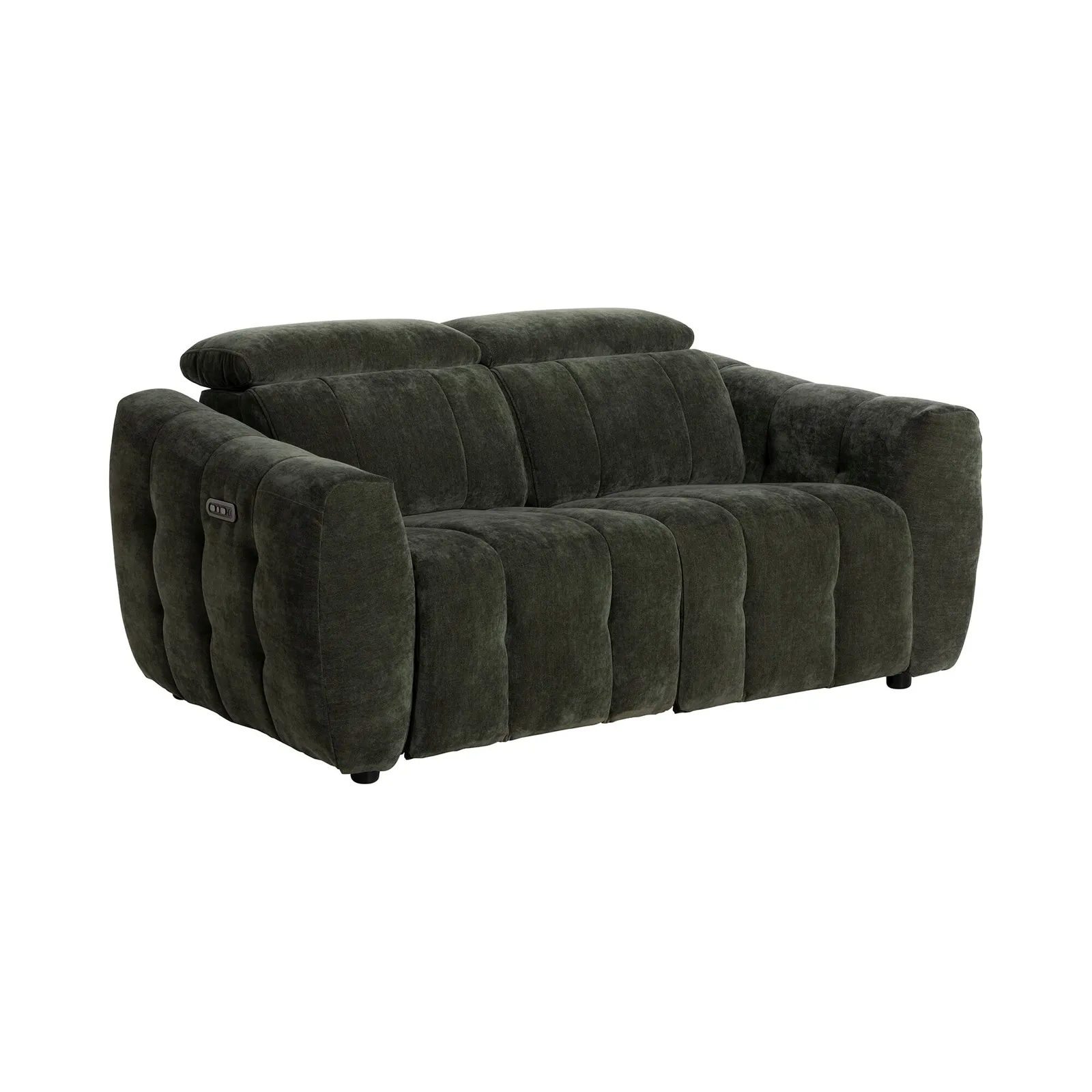 Montgomery 2 Power Seater & Headrest Recliner Sofa, Green Fabric | Barker & Stonehouse 3