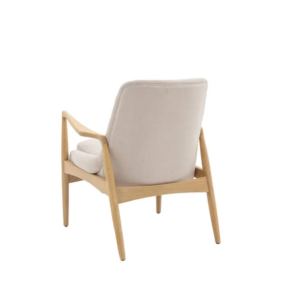 Callar Linen Wooden Arm Accent Chair 5