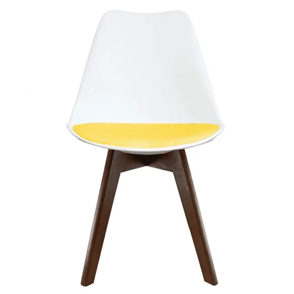 Fusion Living Soho White Plastic Dining Chair with Squared Legs 3