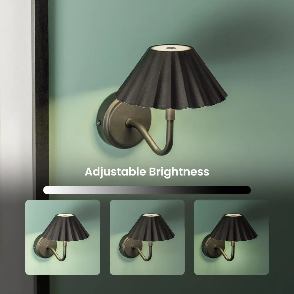 ValueLights Avery Set of 2 Rechargeable Easy Fit Wall Light Fittings in Black 4