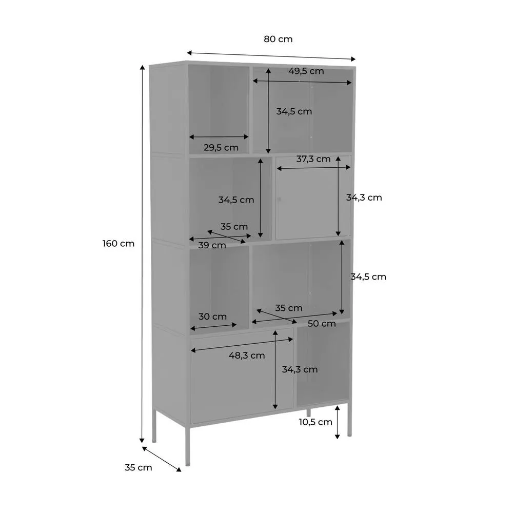 sweeek Buffet, industrial metal storage unit with 8 compartments in Black 5