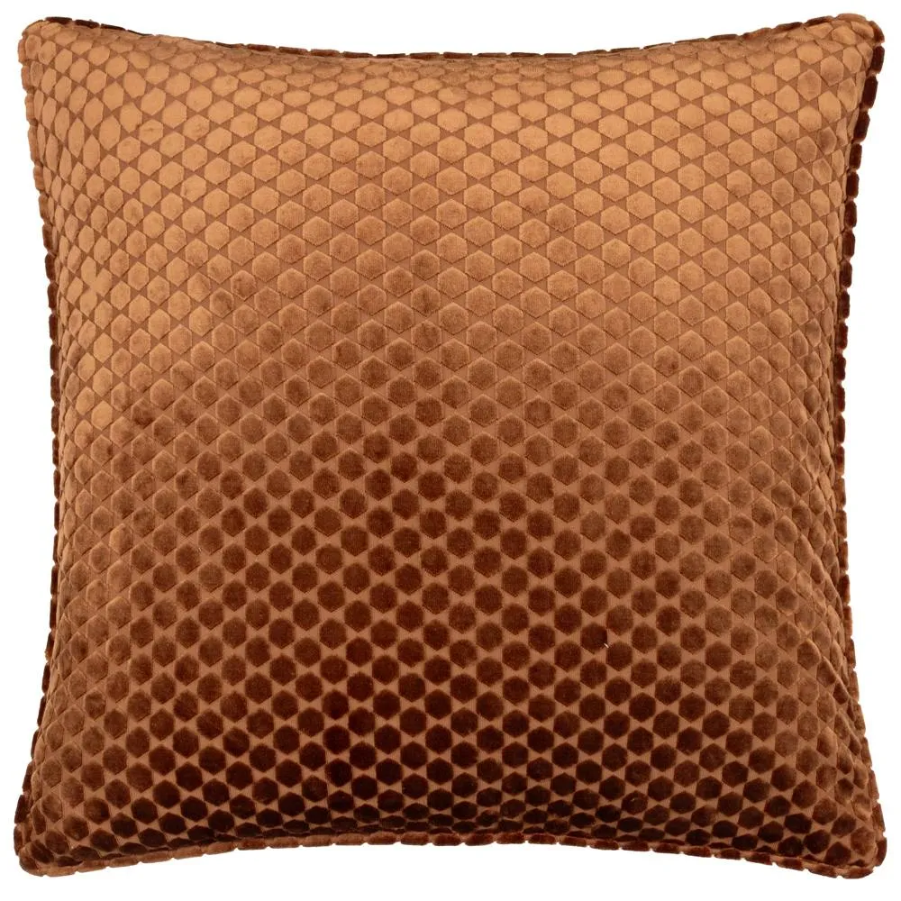Paoletti Neptune Velvet Cushion in Copper 2