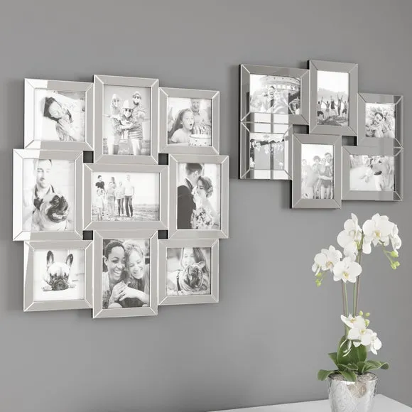 Silver Mirrored Multi Photo Frame 4