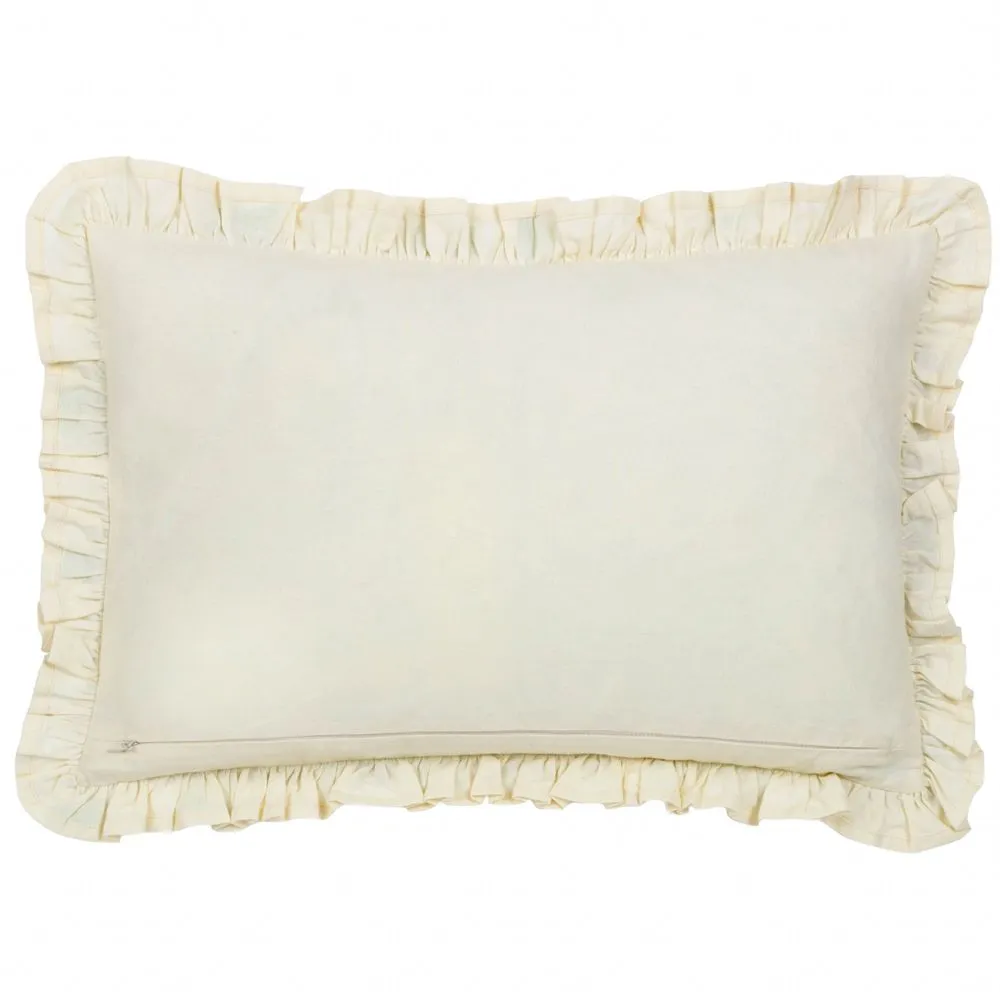 Wylder Mae Embroidered 100% Cotton Cushion in Blue 3