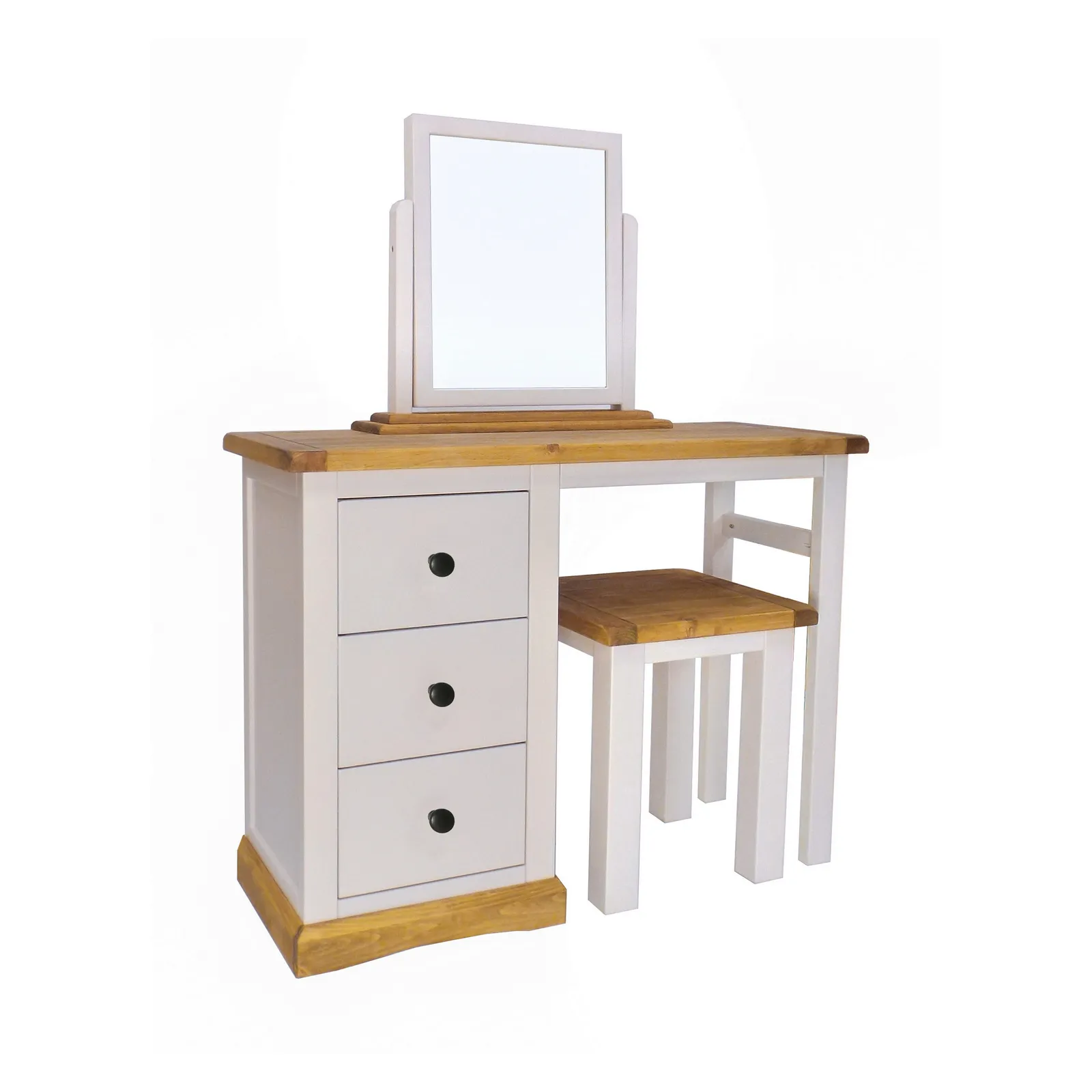 Cabinet Bits Bomporto 3 Drawer Dressing Table Set Brass Knob in Light Grey