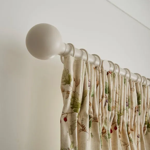 Contemporary Ball Fixed Metal Curtain Pole with Rings 4