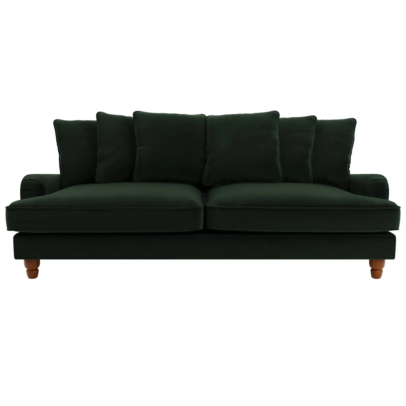 Beatrice Velvet Scatter Back 4 Seater Sofa Green