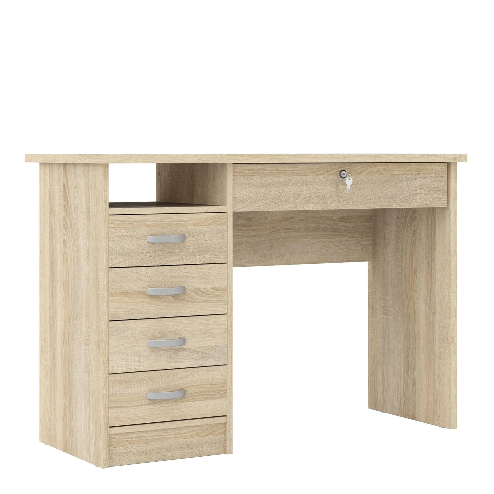 Furniture To Go Function Plus Desk 5 Drawers in Light Oak