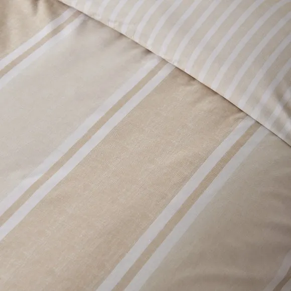 Catherine Lansfield Banded Stripe Polycotton Duvet Cover & Pillowcase Set 4
