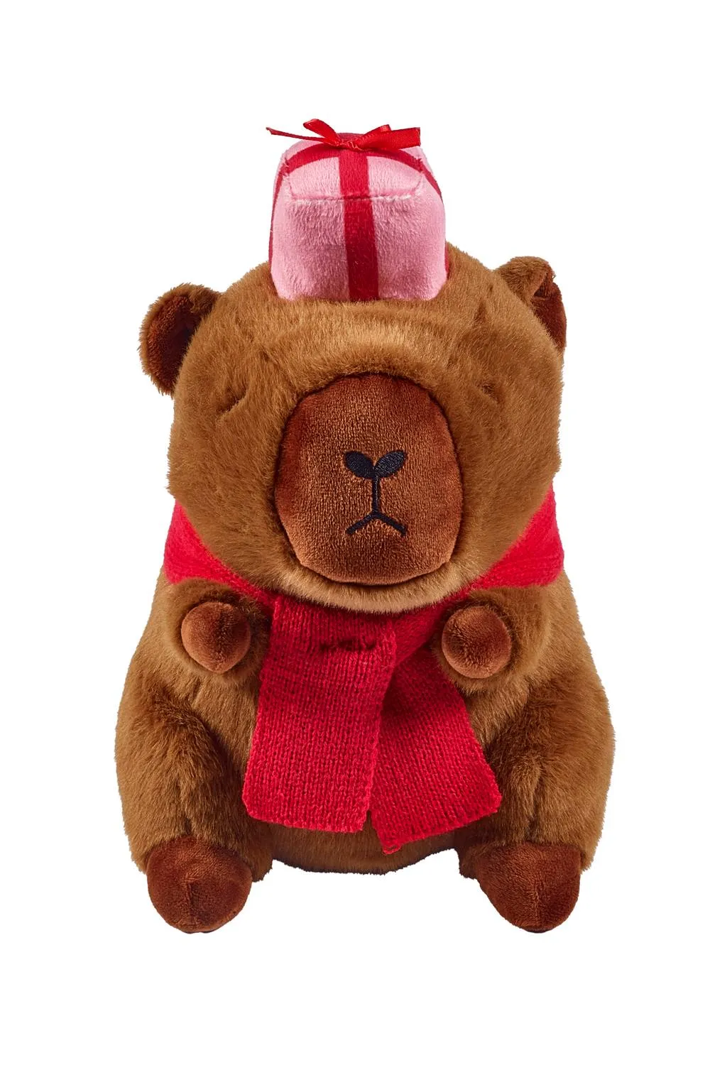 Catherine Lansfield 'Christmas Capybara' 3D Shaped Cushion in Brown 3