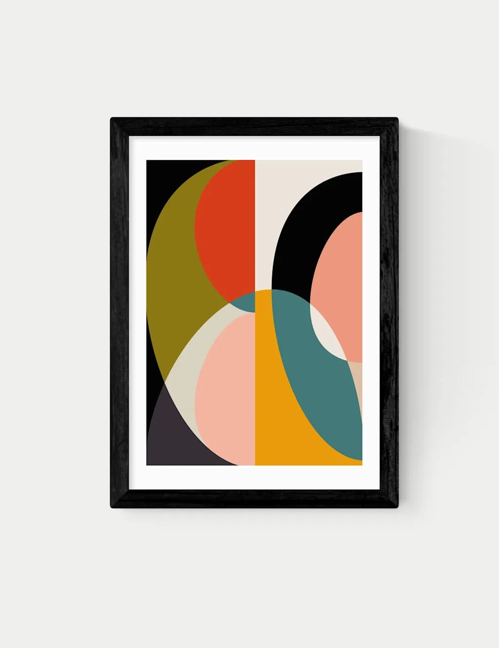 East End Prints Mid Century DIN XI Framed Art Print Black