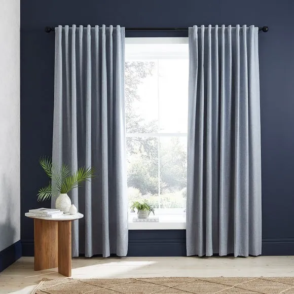 Chambray Microfibre Tab Top Curtains 2
