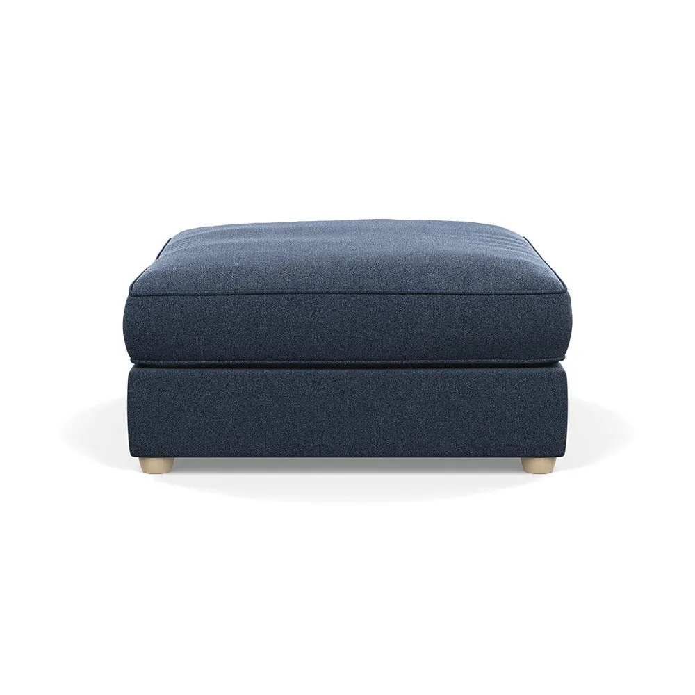 Heal's Tailor Footstool Boucle Indigo Natural Beech Feet
