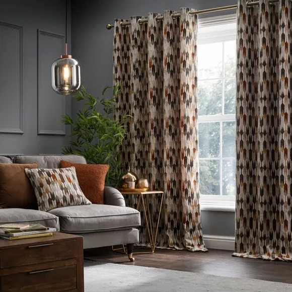 Kelso Cut Velvet Eyelet Curtains 4