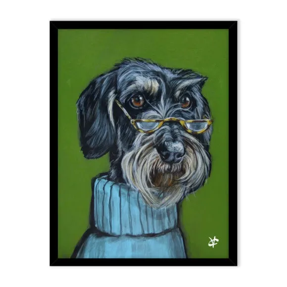 Basil the Schnauzer Framed Print 2
