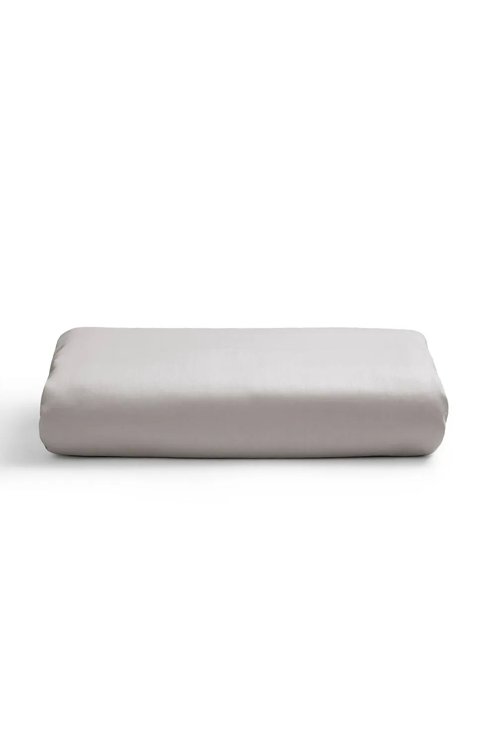 CHRISTY 400TC Luxury Cotton Sateen Plain Dye Bedding Fitted Sheets in Pale Grey 2