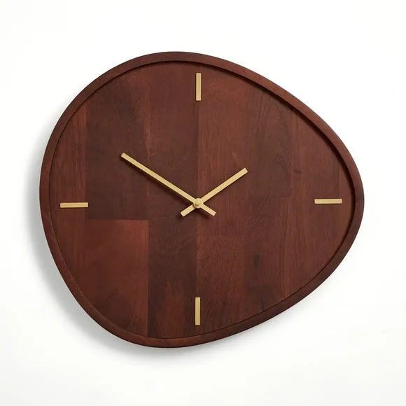 Mango Wood Organic Shaped Wall Clock 3