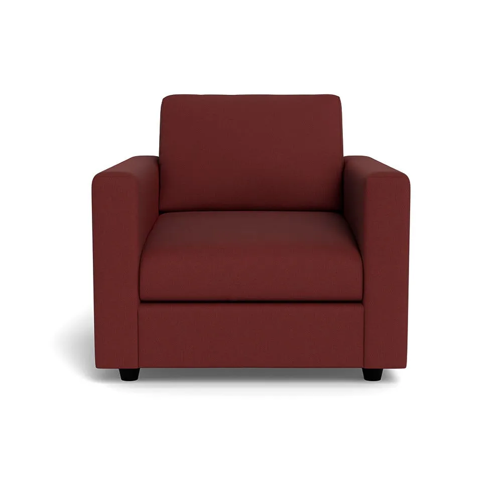 Heal's Nimbus II Armchair Capelo Linen-Cotton Etruscan Red Black Feet 1