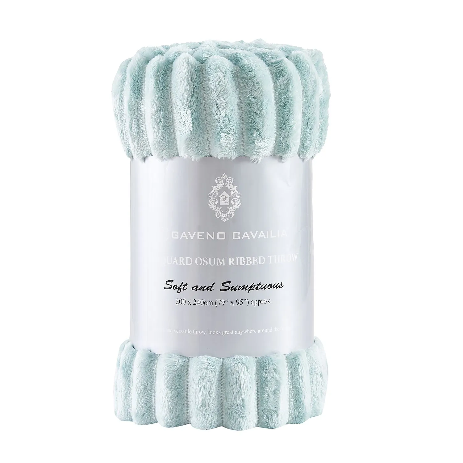 GAVENO CAVAILIA Osum Ribbed Throw in Duck Egg Blue