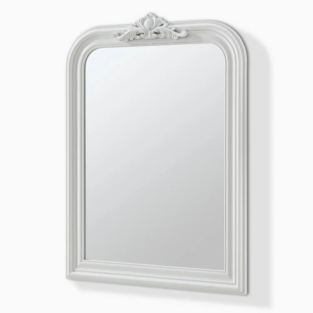 FurnitureboxUK Francis White Wood Large 110x74cm Overmantle Arch Mirror 4