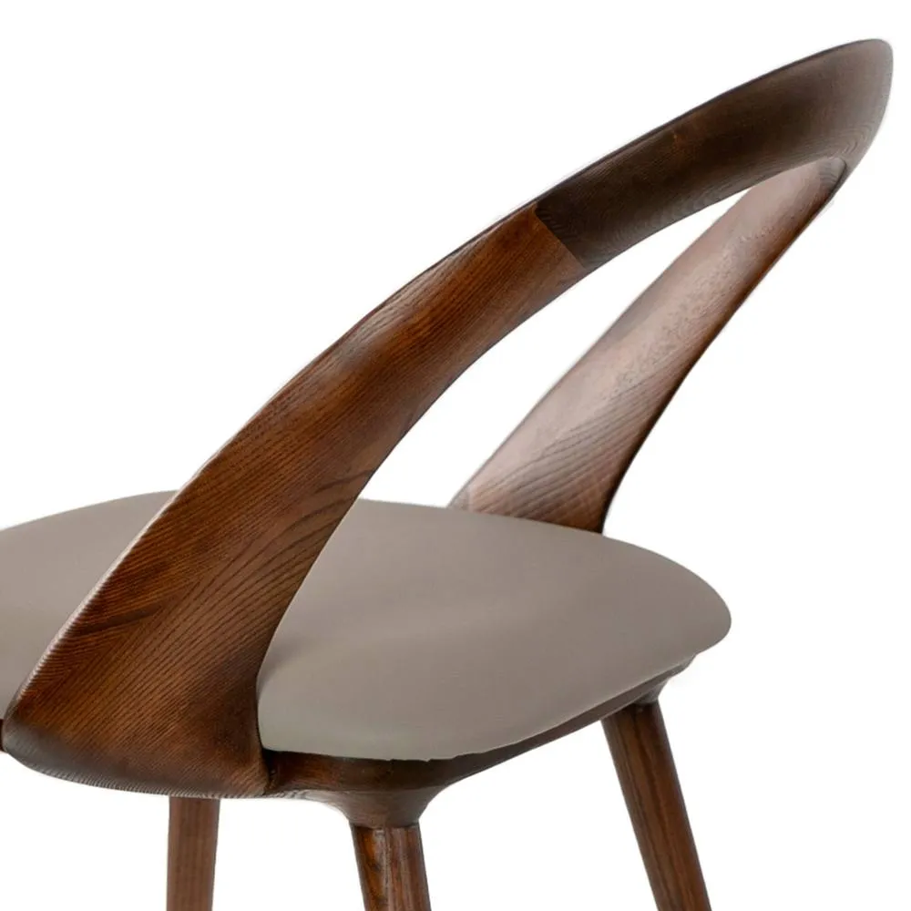 Angel Cerda Walnut & Mink Leatherette Dining Chair, 53x59x78 cm 5