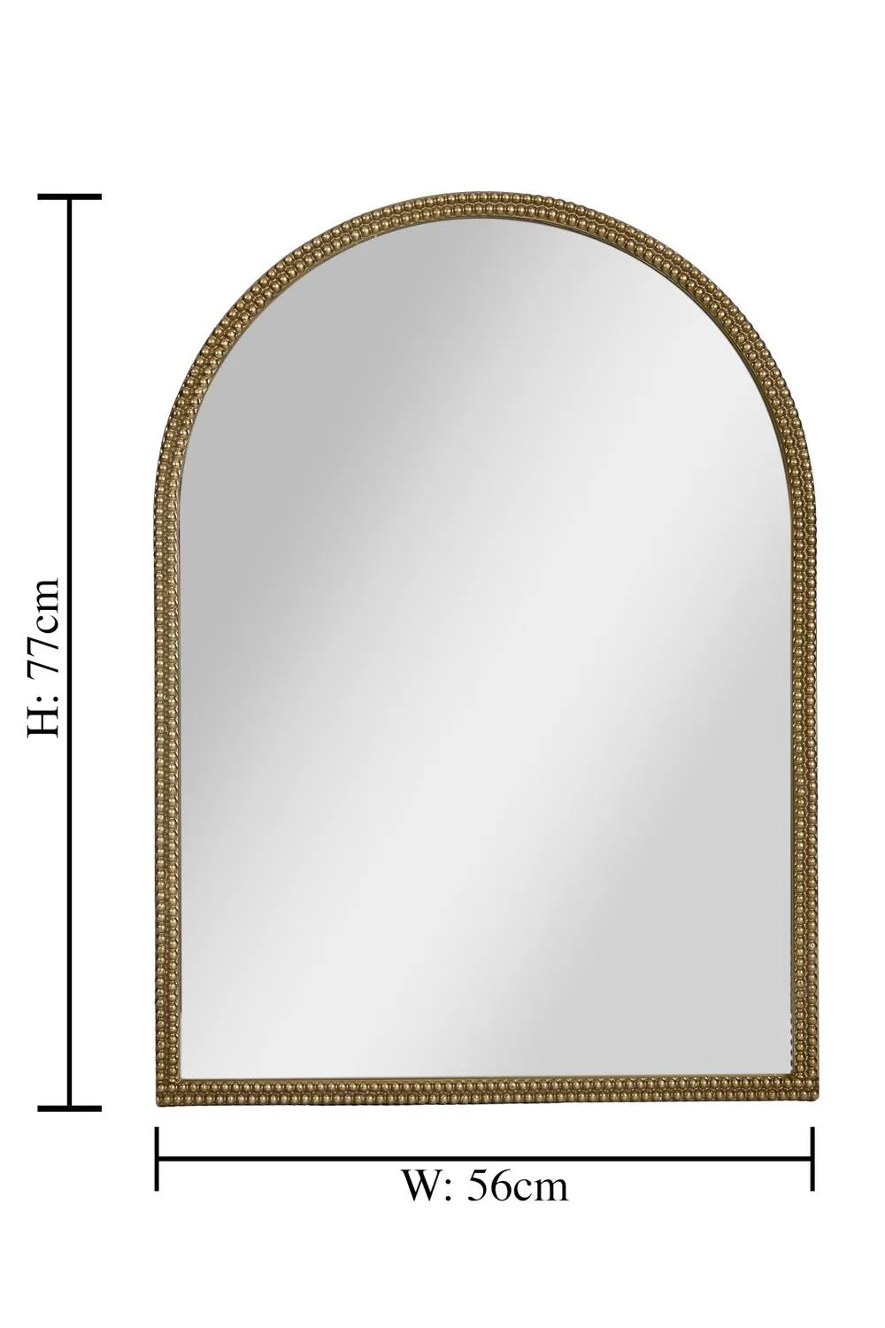 Dibor Gold Beaded Rectangular Wall Mirror, 77cm x 56cm 2