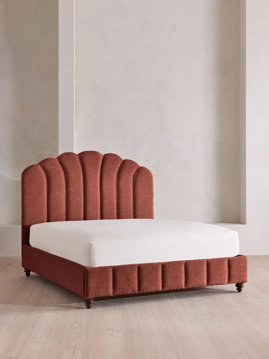 Manette Bed, Super King, Linen Chenille, Rust