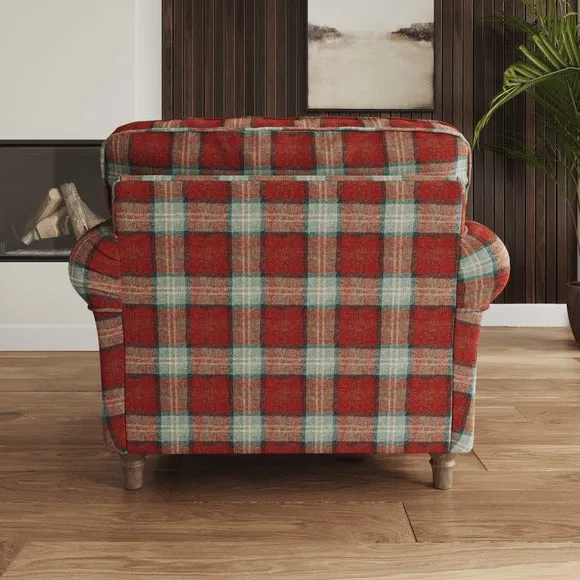 Flori Woven Check Fabric Orkney Armchair 3