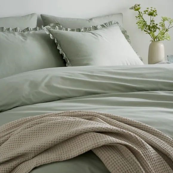 Pure Cotton Frilled 100% Cotton Duvet Cover & Pillowcase Set 5