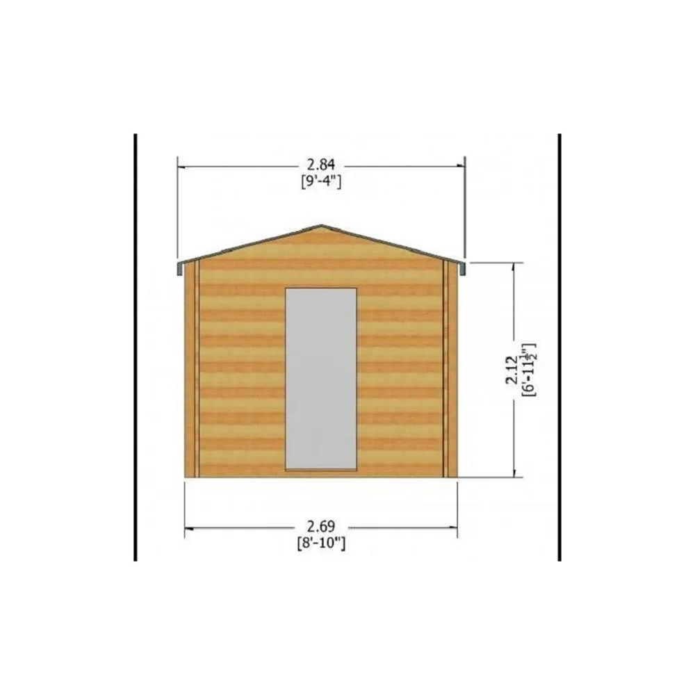Shires Camelot Log Cabin Home Office Garden Room Approx 9 x 9 Feet in Light Tan 3