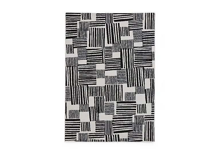 Blocks Rug - 80cm-x-150cm - Black