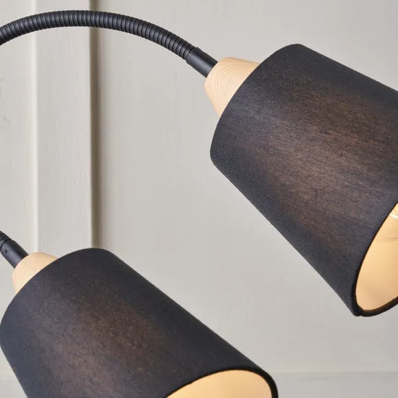 Pacific Lifestyle Juna Metal and Wood Two Head Floor Lamp 6