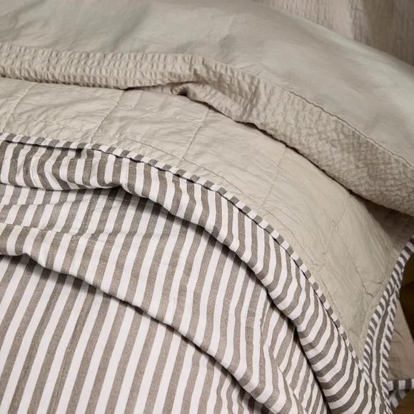 Yard Hebden Stripe 100% Cotton Bedspread 3