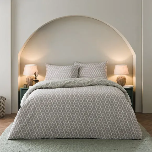 Tove Woodblock 100% Cotton Duvet Cover & Pillowcase Set 3