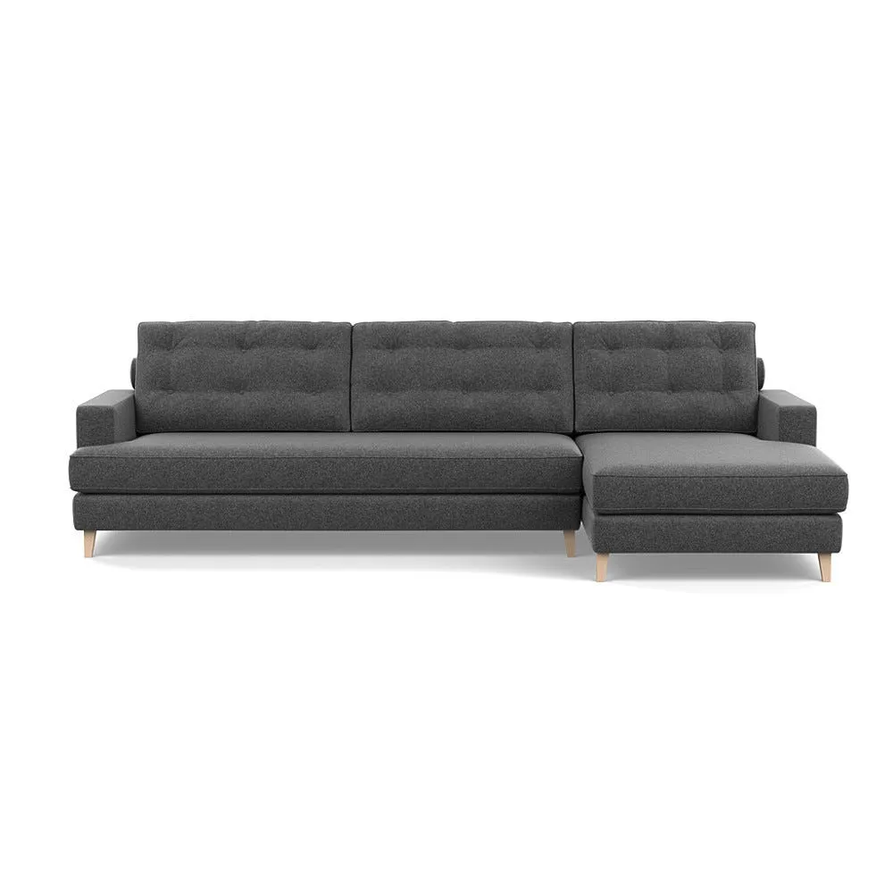 Heal's Mistral Right Hand Facing Corner Sofa Melton Wool Granite Natural Feet 1