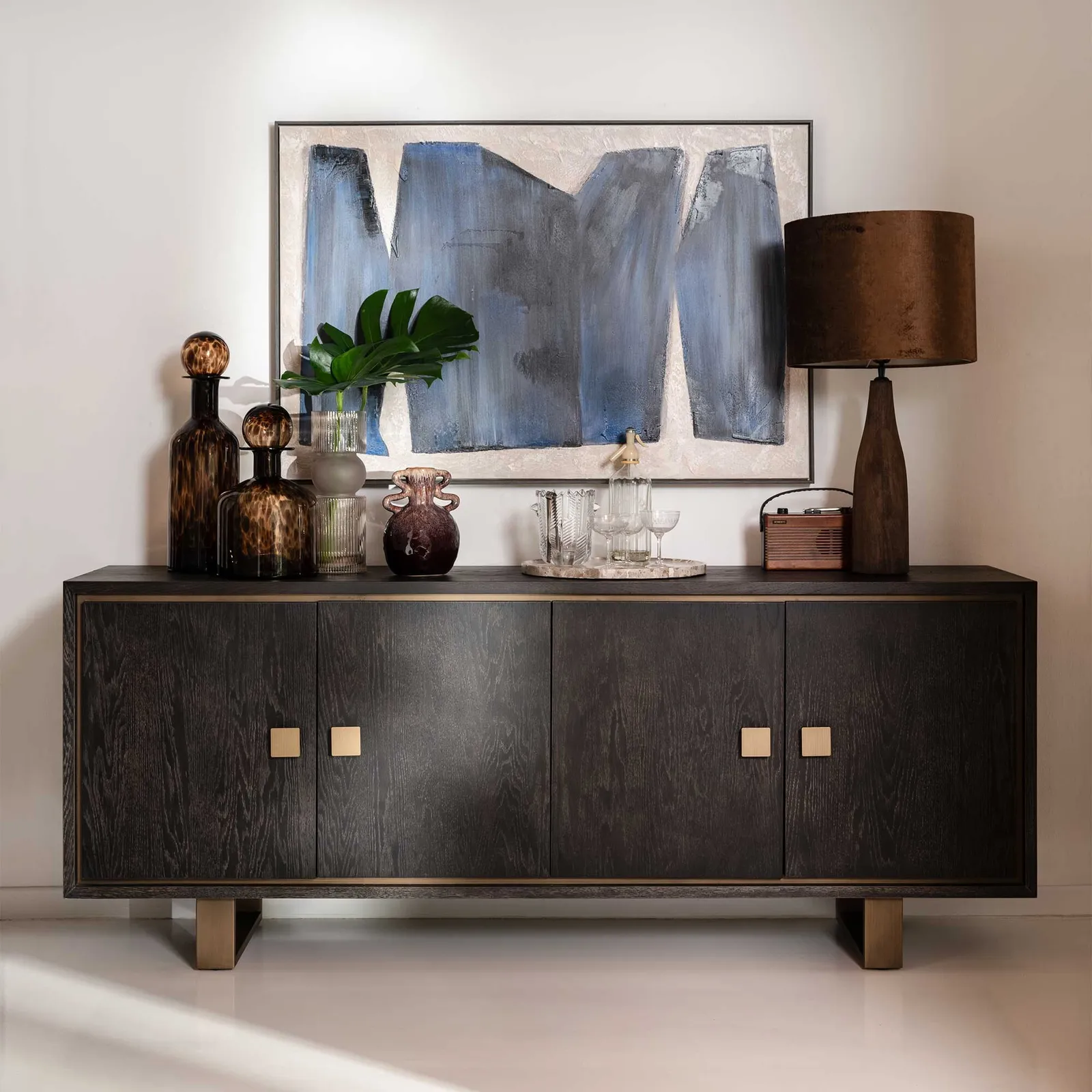 Cantha 4 Door Sideboard, Brown Oak | Barker & Stonehouse 2