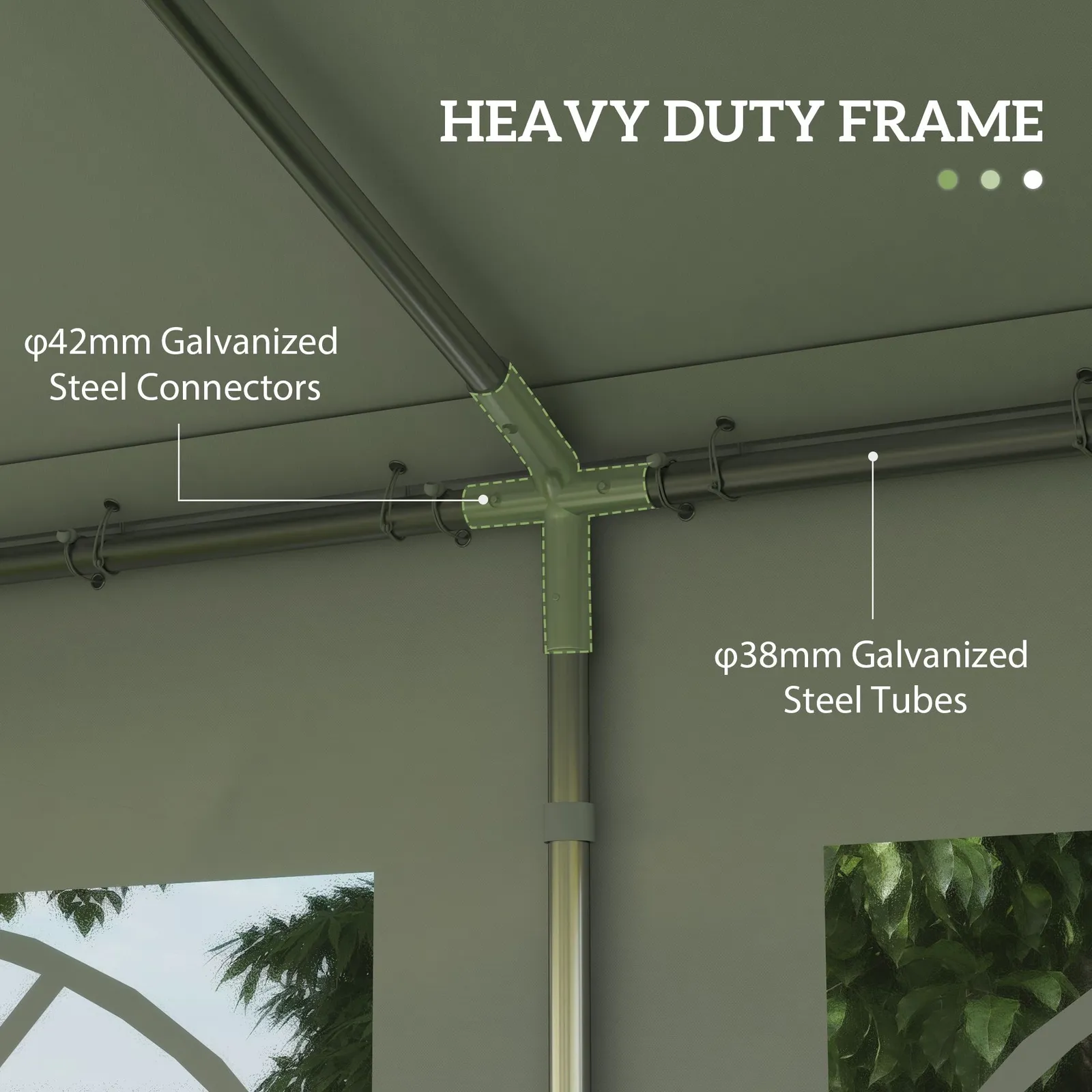 OUTSUNNY Garden Gazebo Portable Carport Shelter w/ Removable Sidewalls&Doors in White 4