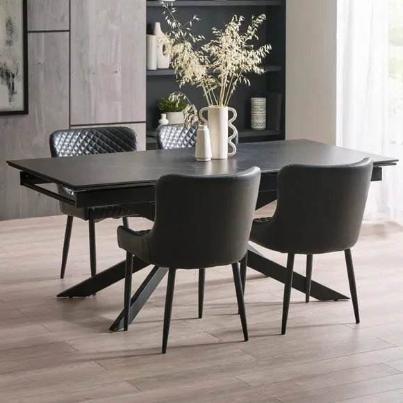 Osaka 4-6 Seater Extendable Dining Table, Marble Effect