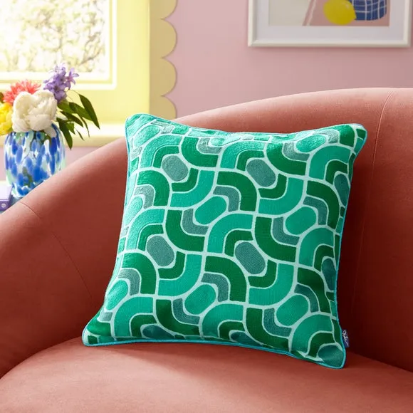 Sophie Robinson Wave Stitch Crewel Square Cushion