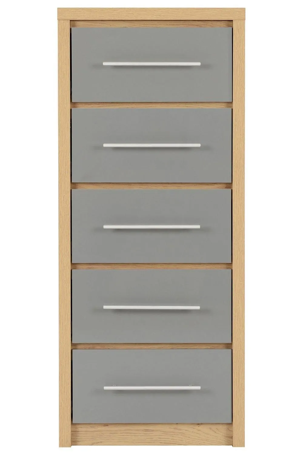 Seconique Seville 5 Drawer Narrow Chest in Grey 2