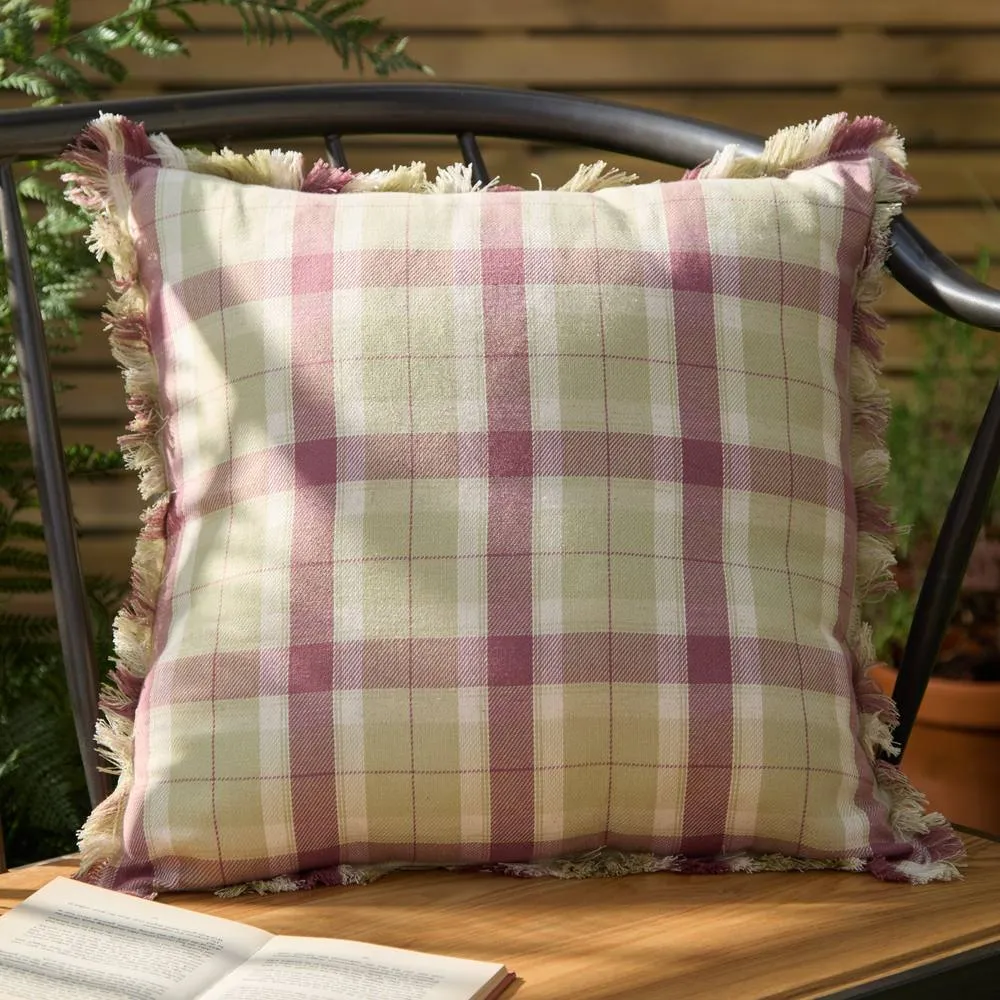 Voyage Maison Arrochar Tartan Woven Indoor/Outdoor Cushion in Purple