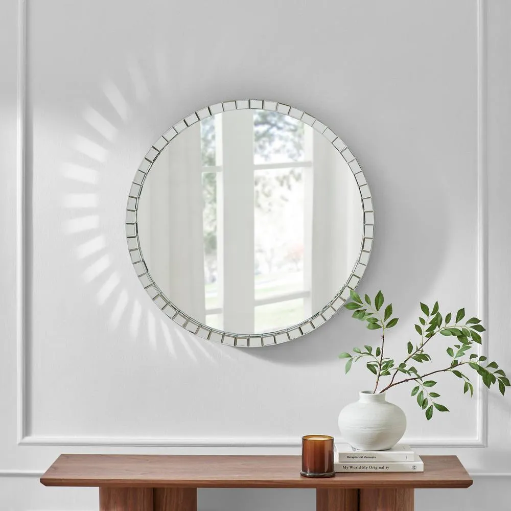 FurnitureboxUK Disco Medium Glam Round Wall Mirror in Clear 2