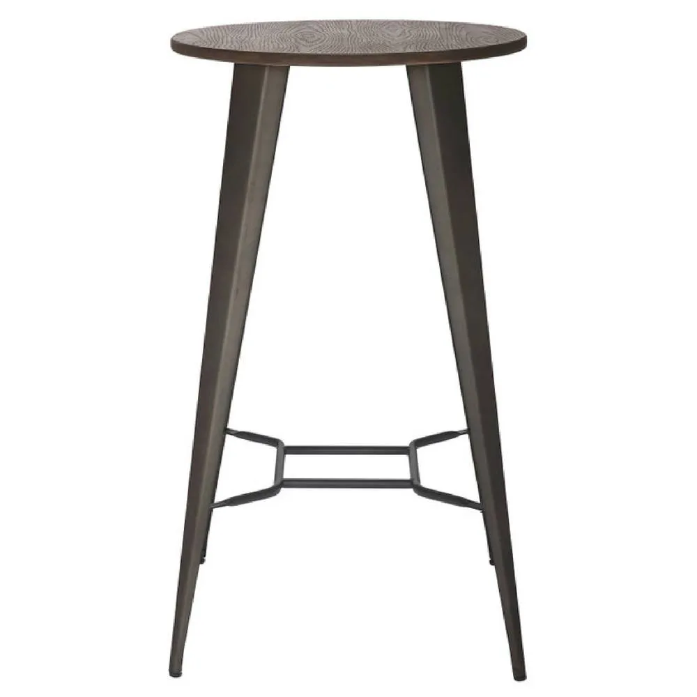 netfurniture Richmond Rustic Round Bar Table in Dark Brown 3
