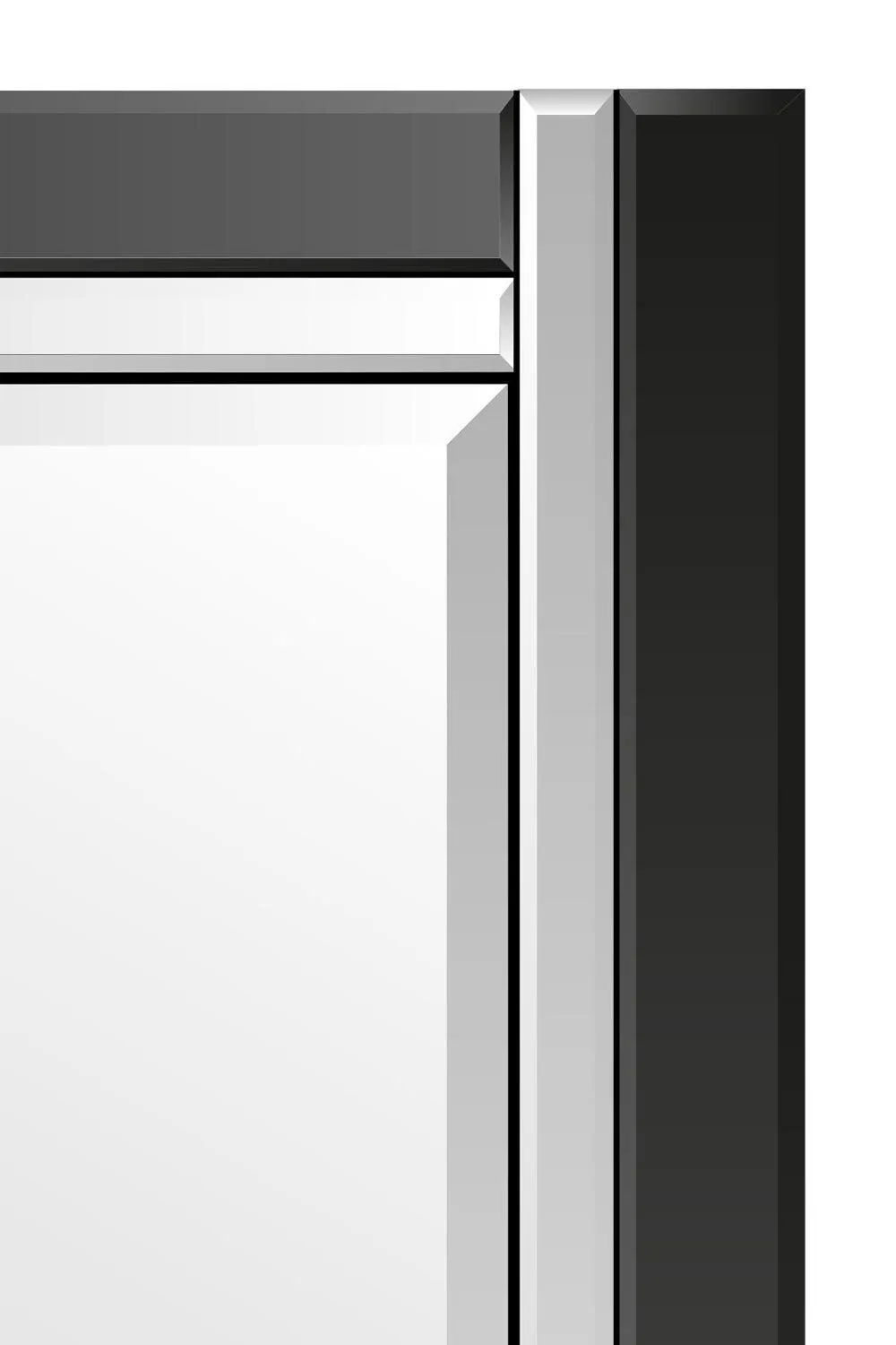 MirrorOutlet 'Aston' Black All Glass Venetian Wall Mirror 120 x 80 CM 3