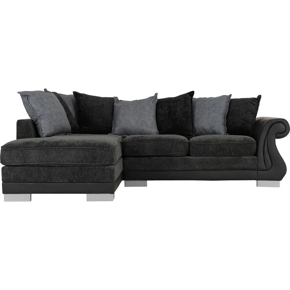 Seconique Elsa Left Hand Corner Sofa in Dark Grey 4