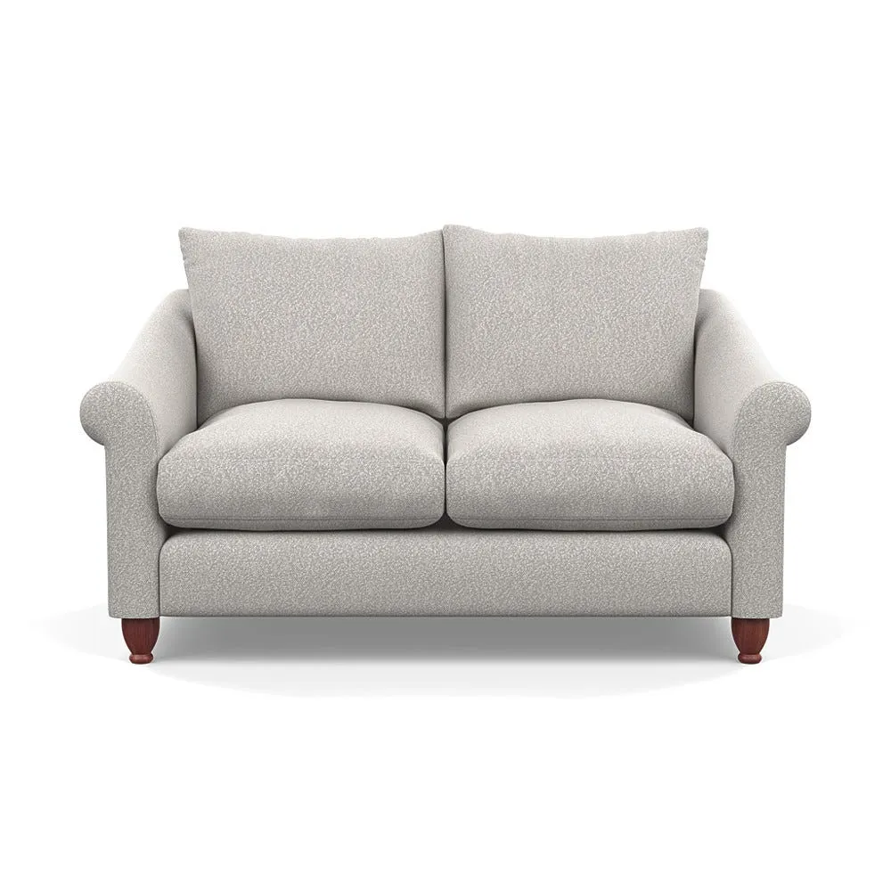 Heal's Devon 2 Seater Sofa Chunky Boucle Ecru Walnut Stained Feet