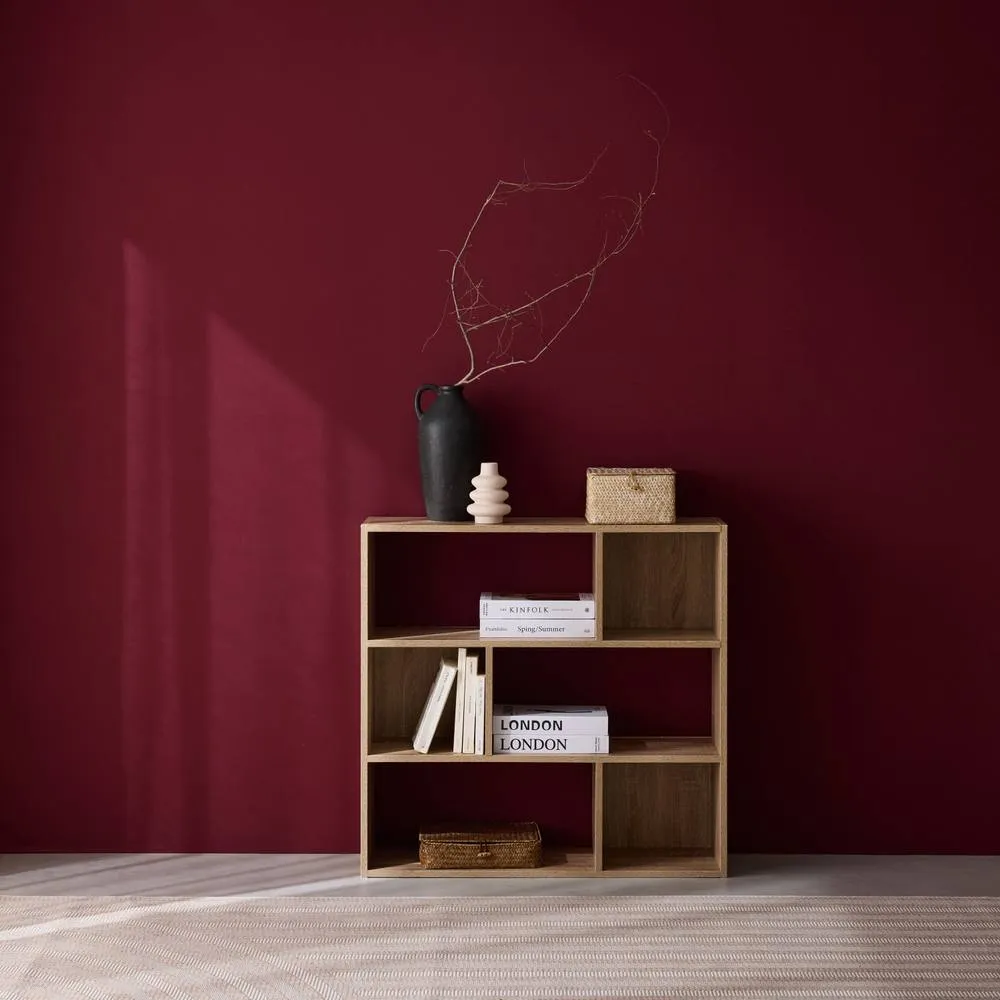 sweeek 3-shelf Bookcase With 6 Compartments in Light Brown 3