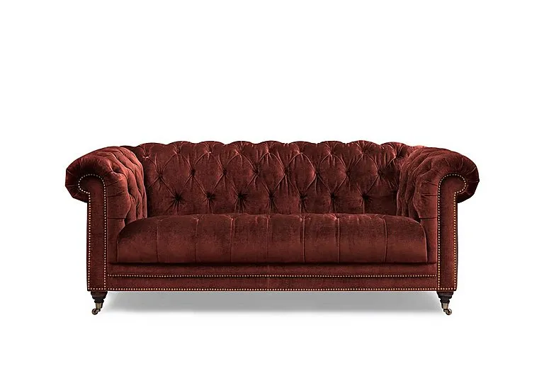 Walter 3 Seater Fabric Chesterfield Sofa - Tawny