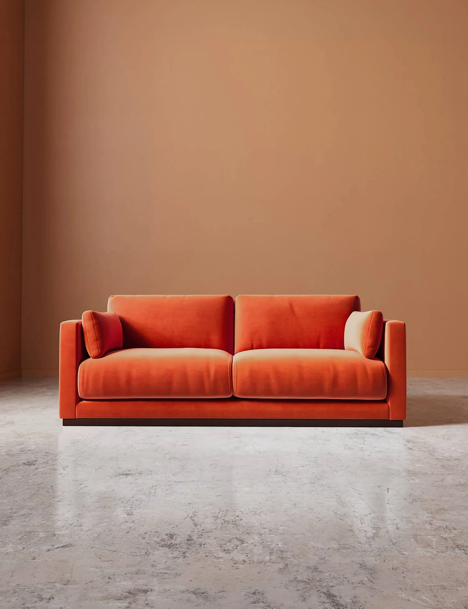Swoon Easy Velvet 2 Seater Sofa Orange